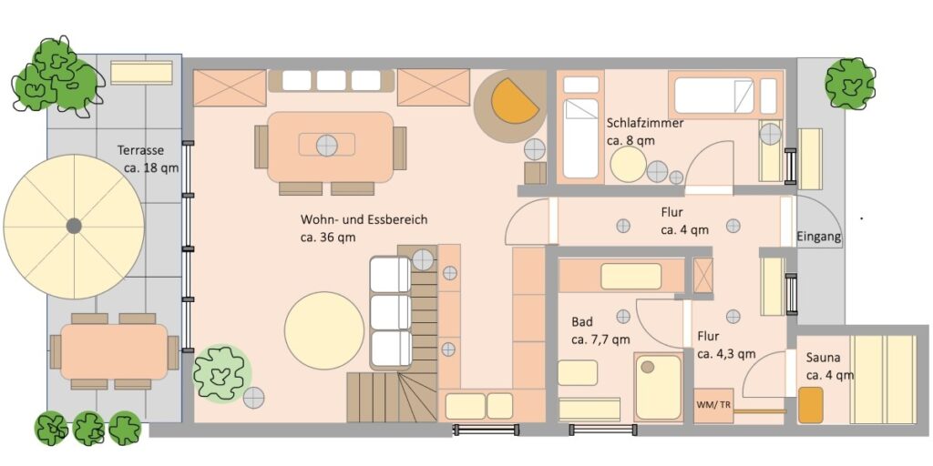 Ferienhaus Hyggeby Grundriss EG