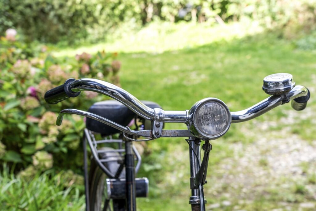 Fahrrad im Garten