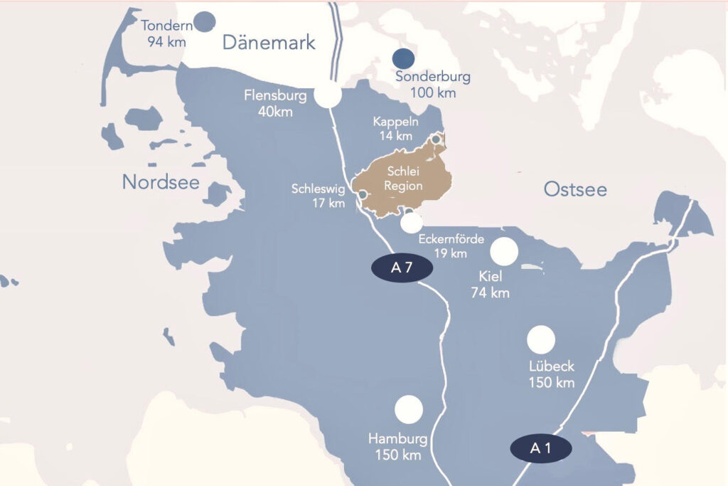 Karte Lage der Schlei in Schleswig Holstein